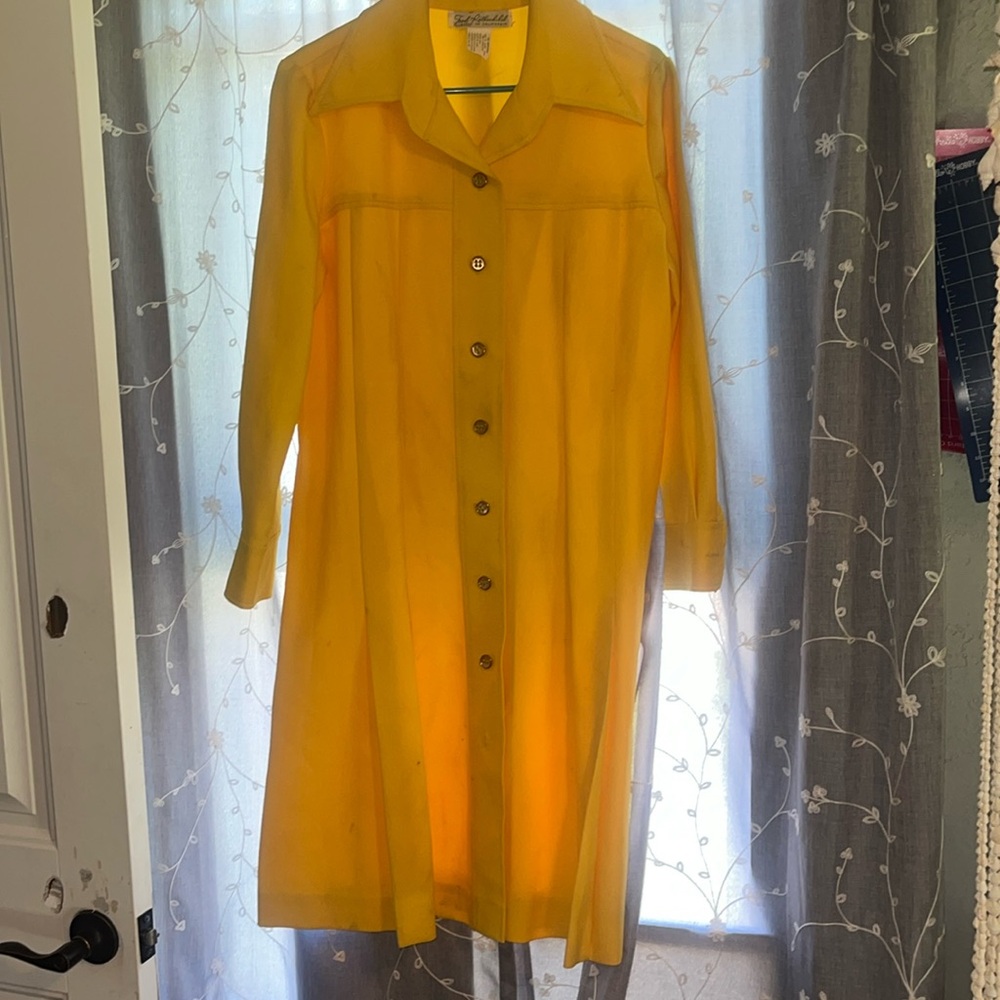 Fred Rothschild button up yellow dress